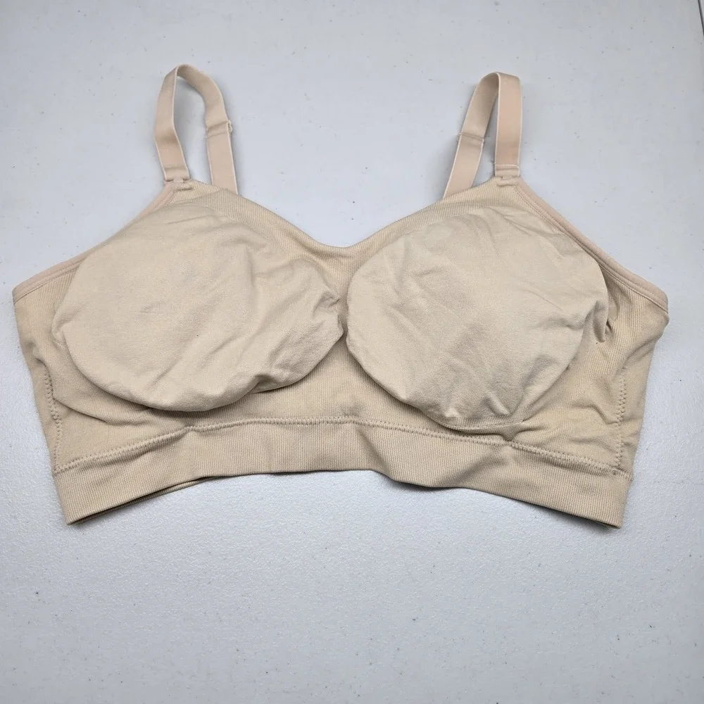 Kindred Bravely Women Bra XL Beige Nursing Wireless Lightly‎ Lined Adjustable